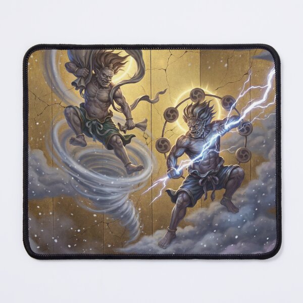Item preview, Fujin & Raijin – Japanese Storm Gods | Thunder & Wind Deities Art designed and sold by Mori-no-Akari.
