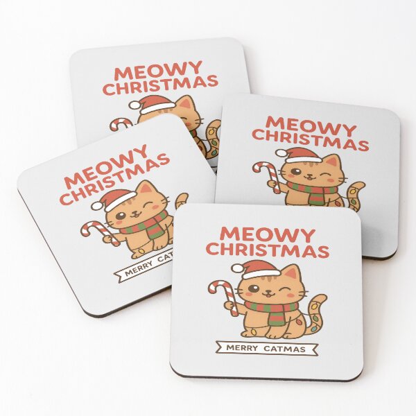 Item preview, Meowy Christmas Cute Cat Santa Hat – Merry Catmas Funny Christmas Cat Design designed and sold by Globalcitytees.