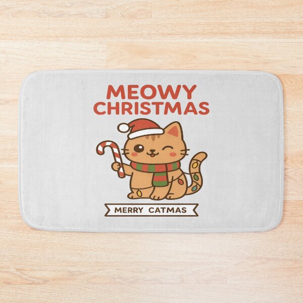 Item preview, Meowy Christmas Cute Cat Santa Hat – Merry Catmas Funny Christmas Cat Design designed and sold by Globalcitytees.