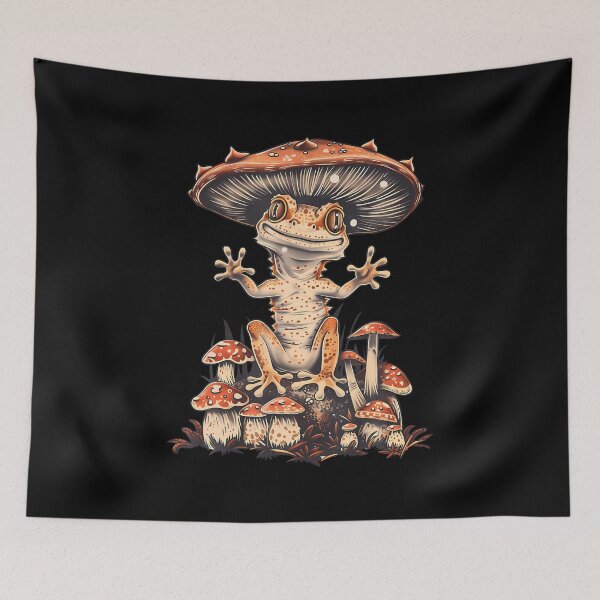 Item preview, Crested Gecko Lizard Cottagecore Aesthetic Mushroom Hat designed and sold by EricaMaude1.