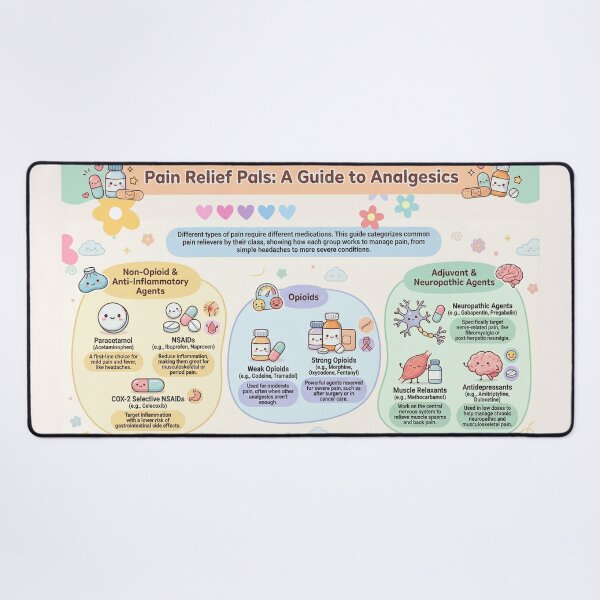 Item preview, Pain Relief Pals: A Guide to Analgesics Pharmacology Drug Classes designed and sold by sociallyawkw.