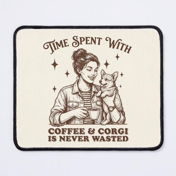 Item preview, Coffee Time & Corgi Cute Girl Dog Vintage designed and sold by Y-Vibes.