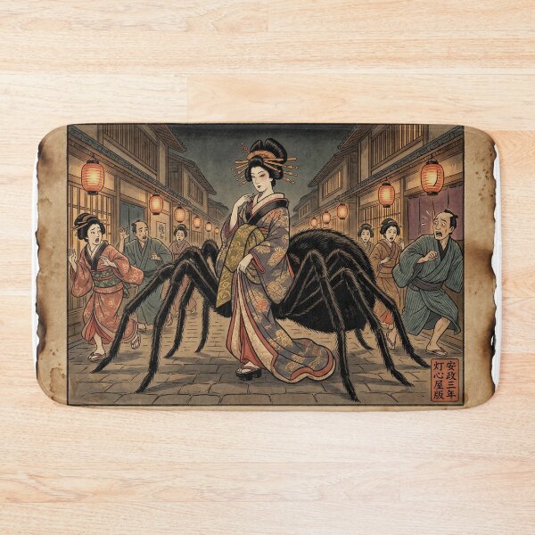 Item preview, Jorogumo Kabuki Newsprint – Edo Monster Newspaper Art | Japanese Yokai Poster designed and sold by Mori-no-Akari.