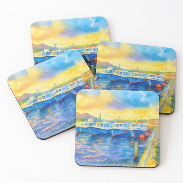 Item preview, Teelin Pier Carrick Co Donegal Ireland watercolor designed and sold by OliDesigns.