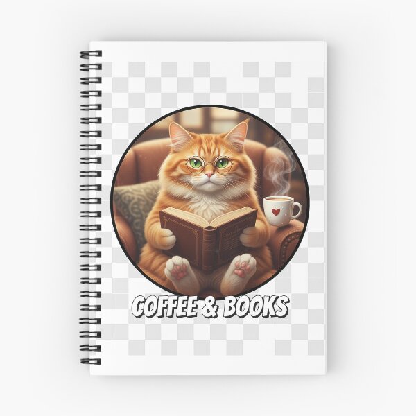 Item preview, Feline Bestseller Relaxation: Adorable Cat in Glasses Reading a Book with Coffee – The Perfect Gift for Bookworms designed and sold by Studiocolors.