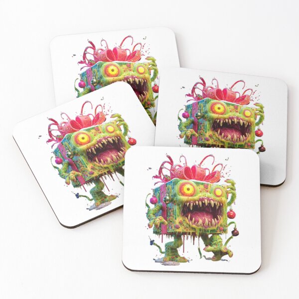 Item preview, Christmas Gift Box Monster Horror Art designed and sold by AlexLineArt.