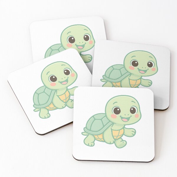 Item preview, Cute Happy Turtle Cartoon – Adorable Kawaii Animal designed and sold by the-dovlat.