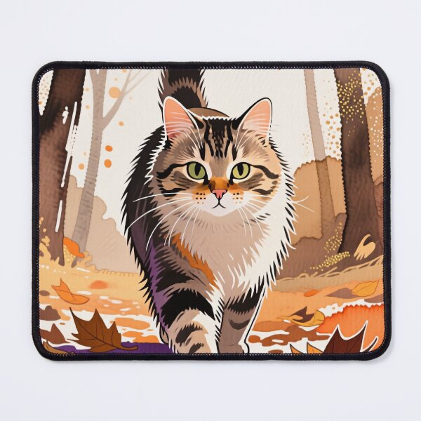 Item preview, Cat Walking Through Autumn Leaves designed and sold by MissKoalaJY.