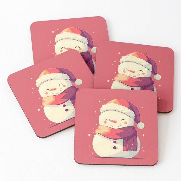 Item preview, Cute Smiling Snowman with Santa Hat – Cozy Christmas Kawaii Illustration designed and sold by Windy-market.