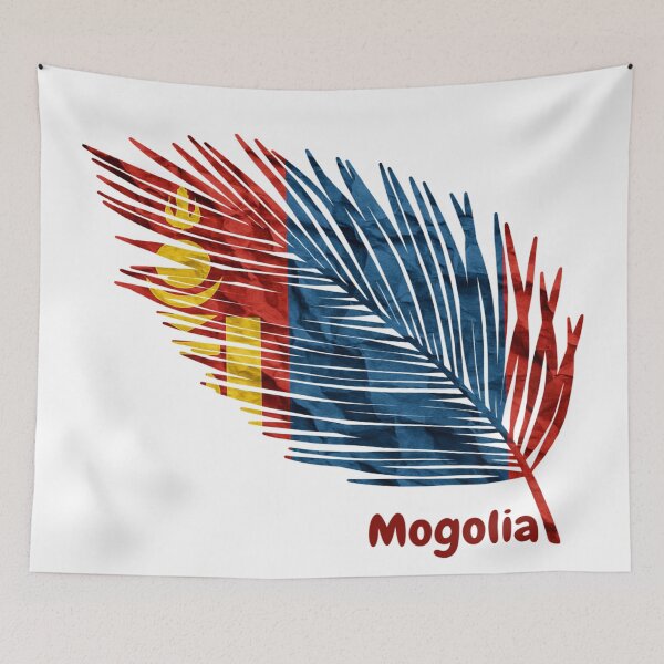Item preview, Abstract Flag of Mongolia – Feather Design designed and sold by ArteJorge48.