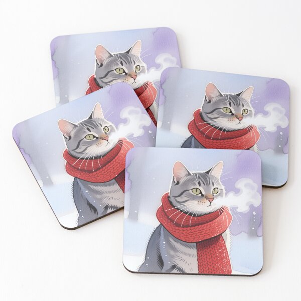 Item preview, Cat in a Scarf Bathed in Winter Light designed and sold by MissKoalaJY.