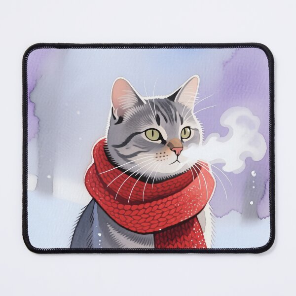 Item preview, Cat in a Scarf Bathed in Winter Light designed and sold by MissKoalaJY.