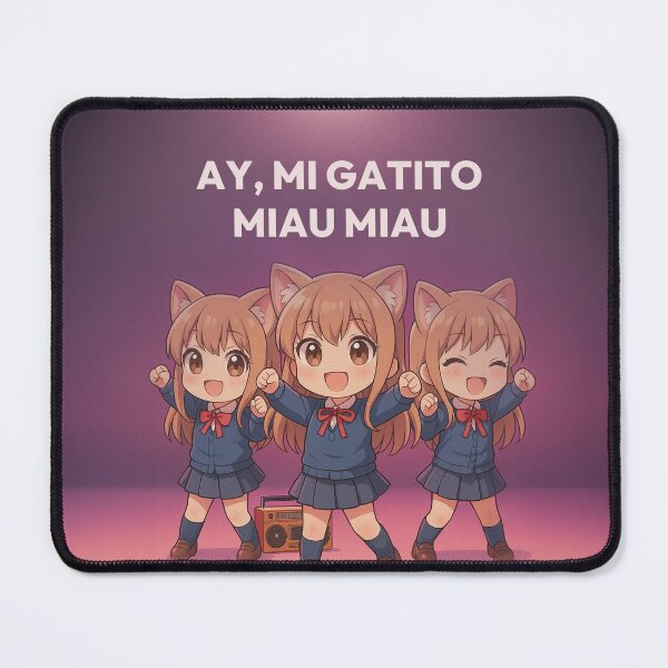 Item preview, AY, MI GATITO MIAU MIAU - Happy Kawaii Cat Meme Dance Illustration designed and sold by Mog Mog Eatalot – Tokyo x A’dam Mashup.