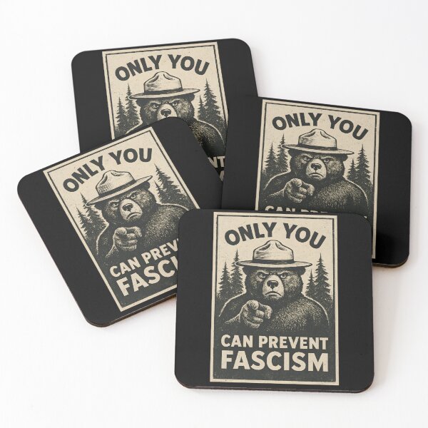 Item preview, Only You Can Prevent Fascism, Fascism Resistant T-shirt, Fascist Retro T-shirt, National Park Bear T-shirt, Progressive Liberal Political Gift  designed and sold by THREE LITTLE BEANS.