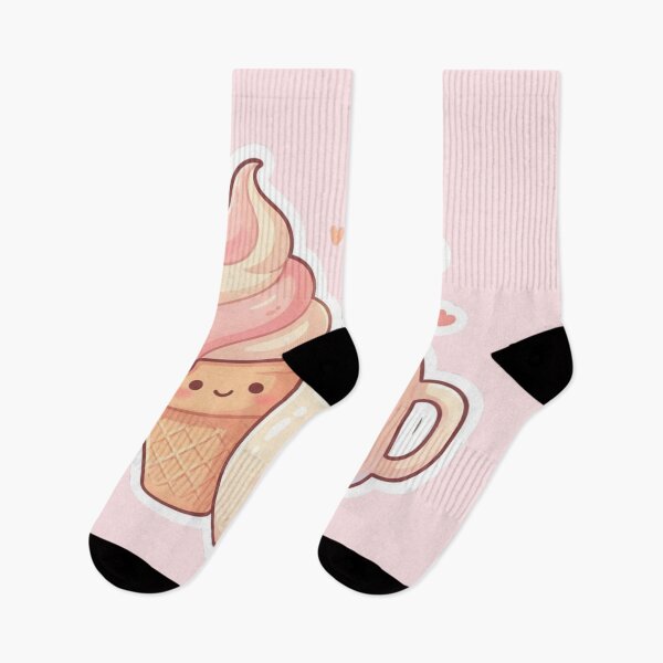 Item preview, Cute Winter Ice Cream and Hot Chocolate – Cozy Kawaii Dessert Art designed and sold by MuseAI.