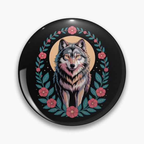 Item preview, Colorful Wolf Animal Moon and Botanical Floral  designed and sold by RoyTill0Art.