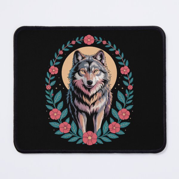 Item preview, Colorful Wolf Animal Moon and Botanical Floral  designed and sold by RoyTill0Art.