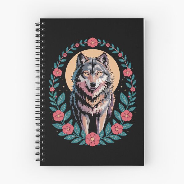 Item preview, Colorful Wolf Animal Moon and Botanical Floral  designed and sold by RoyTill0Art.