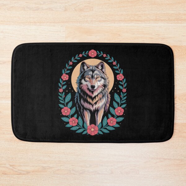 Item preview, Colorful Wolf Animal Moon and Botanical Floral  designed and sold by RoyTill0Art.
