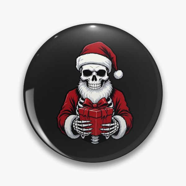 Artikelvorschau, Weihnachtsmann-Skelett mit Totenkopfgeschenk | Lustiger gotischer Weihnachtsvektor entworfen und verkauft von ColorSplash123.
