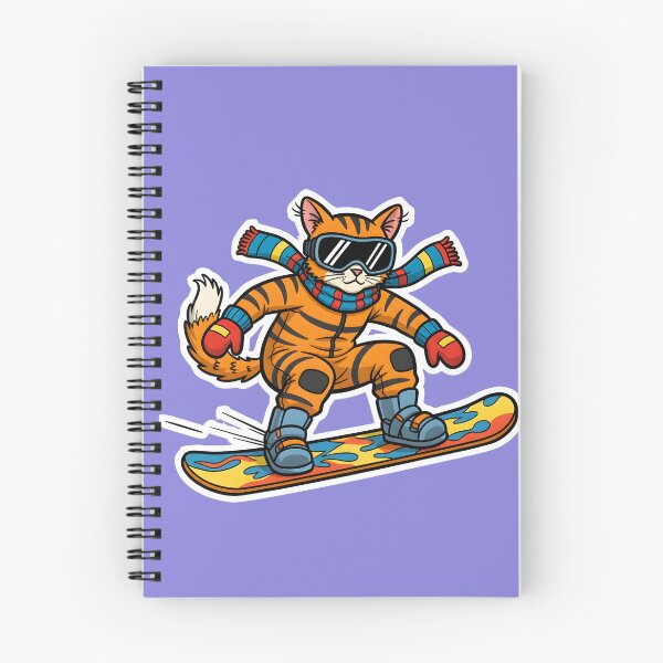 Item preview, COLORFUL CARTOON OF A CAT WITH A SNOWBOARD designed and sold by infinitearte.