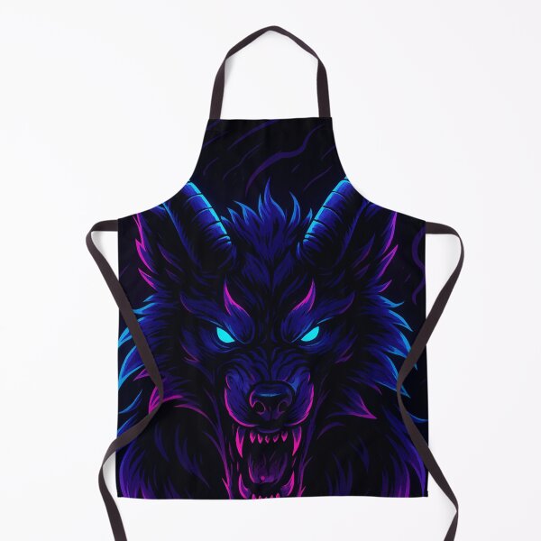 Item preview, Neon Demon Wolf – Cyber Hellhound Fantasy Art designed and sold by GolabMagic.