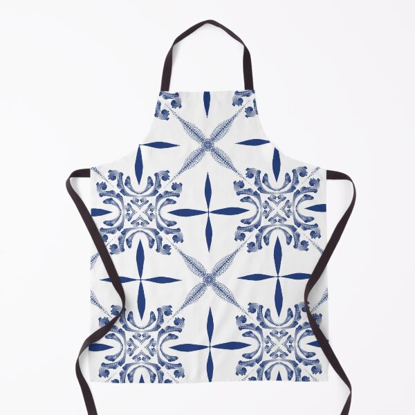 Item preview, Indigo Minimal Geometric Tile Seamless Pattern with Ornamental Accents designed and sold by SGStudio_Thailand.