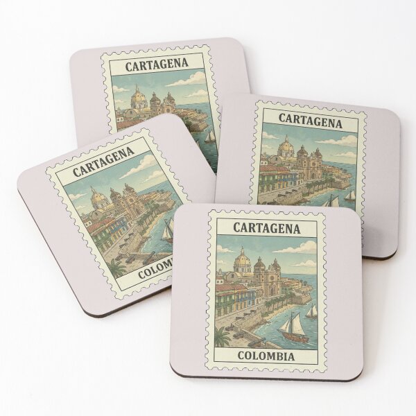 Item preview, Vintage Cartagena Stamp – Walled City & Cathedral designed and sold by allaboutstamps.