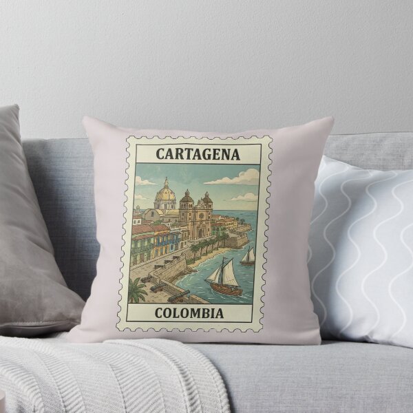 Item preview, Vintage Cartagena Stamp – Walled City & Cathedral designed and sold by allaboutstamps.