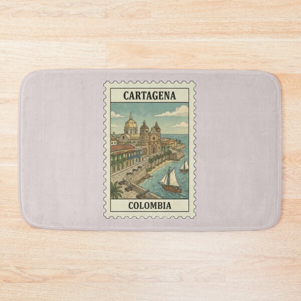 Item preview, Vintage Cartagena Stamp – Walled City & Cathedral designed and sold by allaboutstamps.