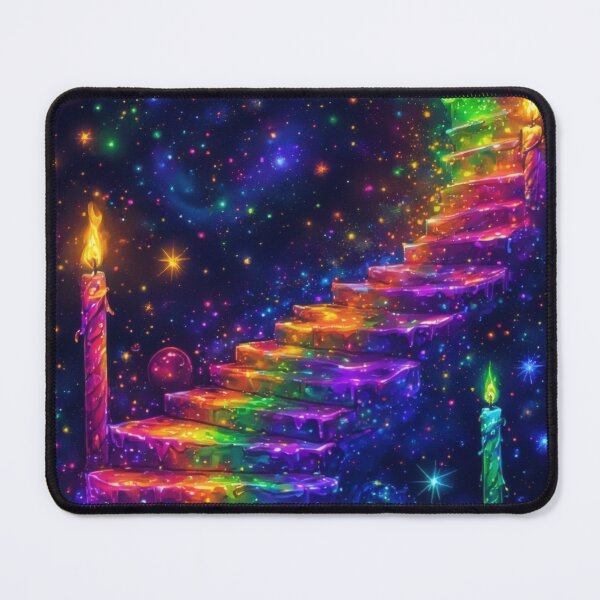 Item preview, Rainbow staircase with glowing candles leading to the cosmos designed and sold by Mianku | Für das Leben.