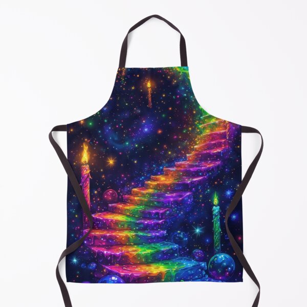 Item preview, Rainbow staircase with glowing candles leading to the cosmos designed and sold by Mianku | Für das Leben.