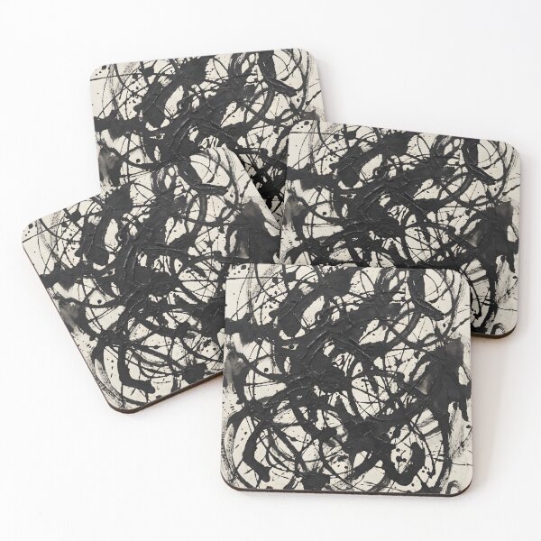 Item preview, Abstract Black Ink Painting – Modern Minimalist Wall Art in Monochrome Expression designed and sold by AbstractAuraArt.