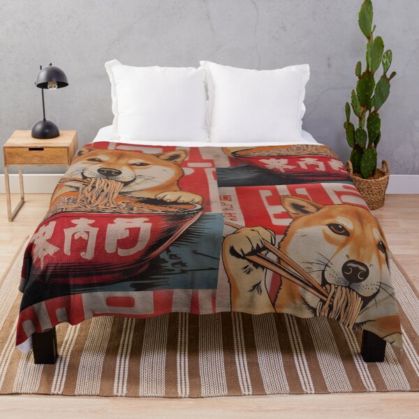 Item preview, A SHIBA DOG EATING RAMEN designed and sold by infinitearte.