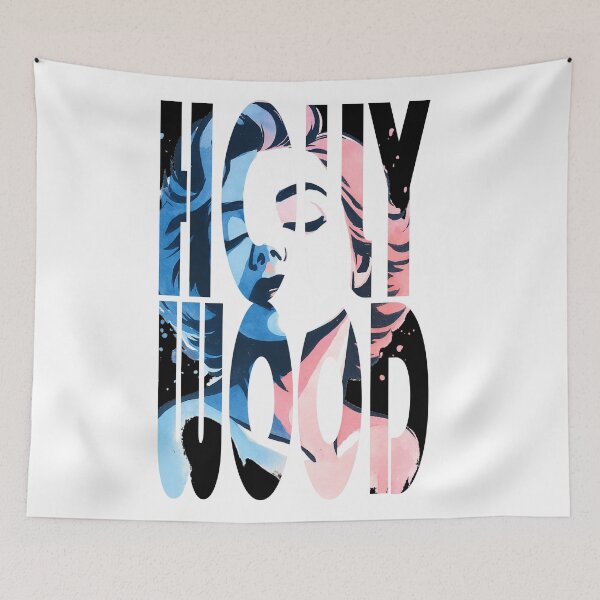 Item preview, Hollywood Star – Pastel Muse Portrait in Typographic Glow designed and sold by denip.