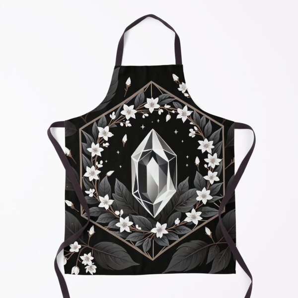 Item preview, Botanical Crystal Geometry – Minimal Dark Floral Art designed and sold by Visualynx.