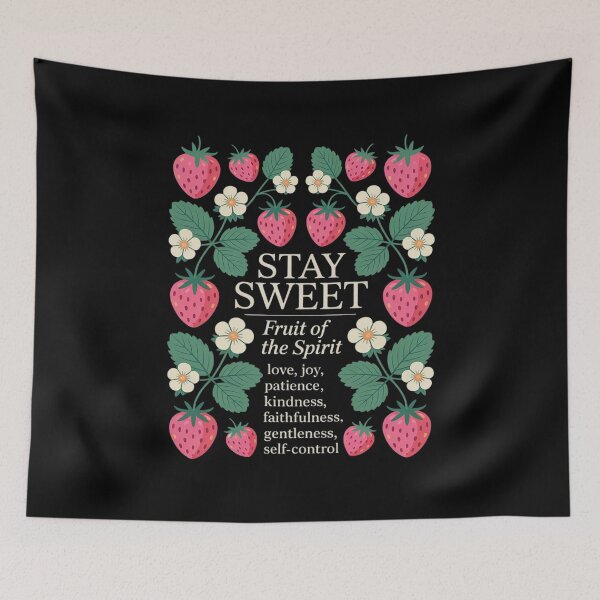 Item preview, Stay Sweet Fruit Of The Spirit, Boho Christian Strawberry  designed and sold by RuthGAArt.