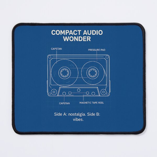 Item preview, Compact Audio Wonder – Cassette Tape Blueprint Poster designed and sold by Grand Illusions.