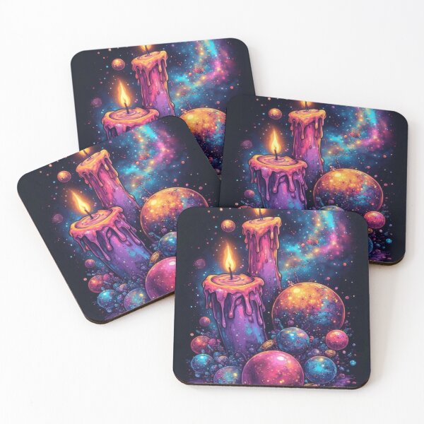 Item preview, Burning candles between stars and planets designed and sold by Mianku | Für das Leben.