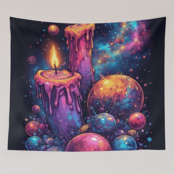 Item preview, Burning candles between stars and planets designed and sold by Mianku | Für das Leben.