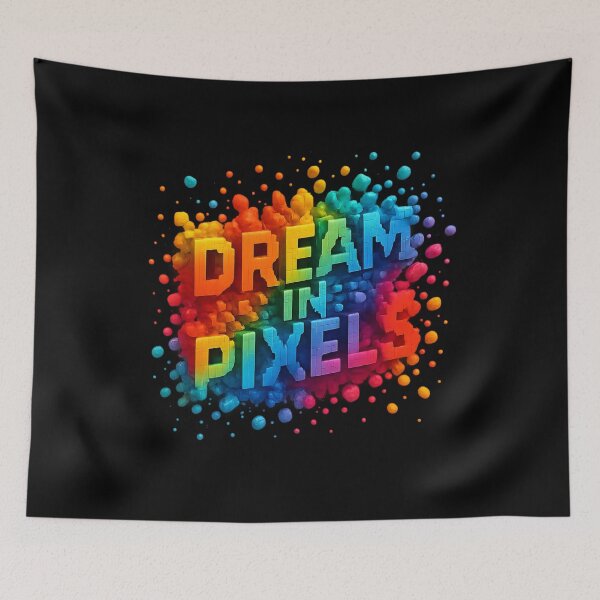 Item preview, Dream in Pixels - 3D Voxel Explosion Typography designed and sold by MKreative Studio.