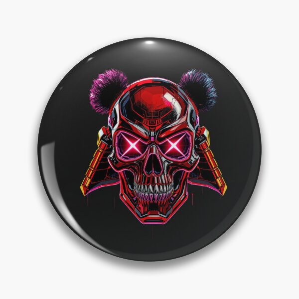 Item preview, Panda Skull Cyber Samurai | Neon Red Mask Vector designed and sold by ColorSplash123.