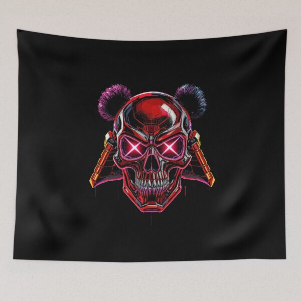 Item preview, Panda Skull Cyber Samurai | Neon Red Mask Vector designed and sold by ColorSplash123.
