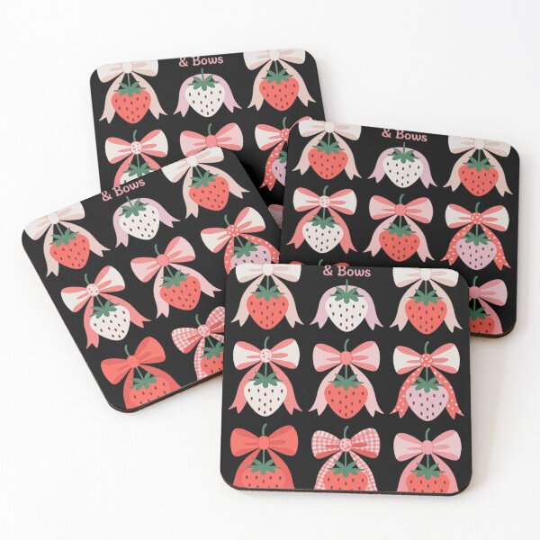 Item preview, Strawberry Coquette Bow Aesthetic Strawberries Fruit Season2  designed and sold by RuthGAArt.