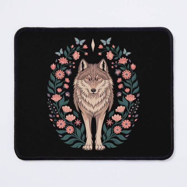 Item preview, Cute Flower Wolf on summer Floral Wolf designed and sold by RoyTill0Art.