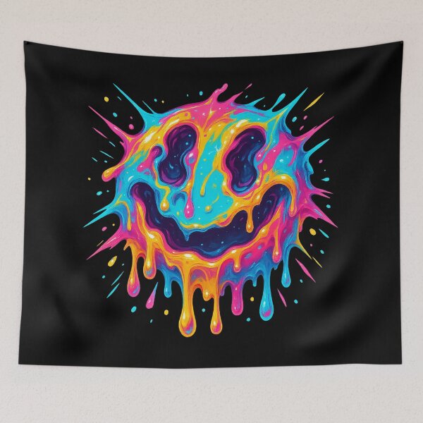 Item preview, Psychedelic Melting Smiley – Nirvana Inspired Trippy Fan Art designed and sold by AddictiveDesign.
