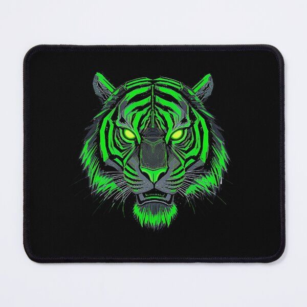 Item preview, Cyberpunk Tiger | Neon Vector Circuit Stripes designed and sold by ColorSplash123.