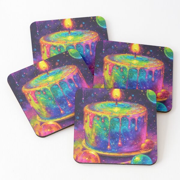 Item preview, Colorful birthday cake with a lit candle designed and sold by Mianku | Für das Leben.