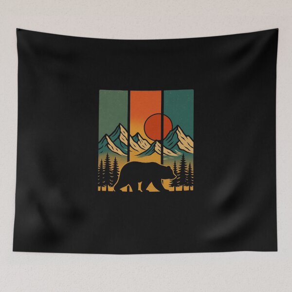 Item preview, Retro Bear Graphic Tee Mountains Nature Outdoor Vintage designed and sold by love3617.