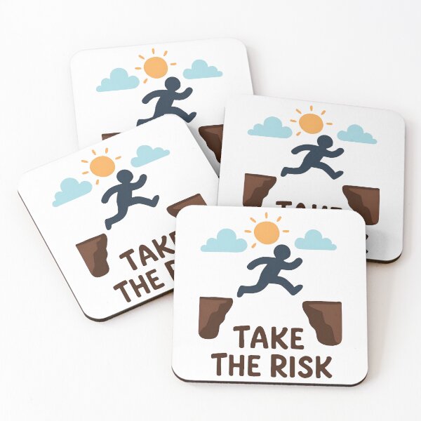 Item preview, Motivational Take the Risk Quote with Cliff Jump Graphic. designed and sold by The-T-In-Retro.